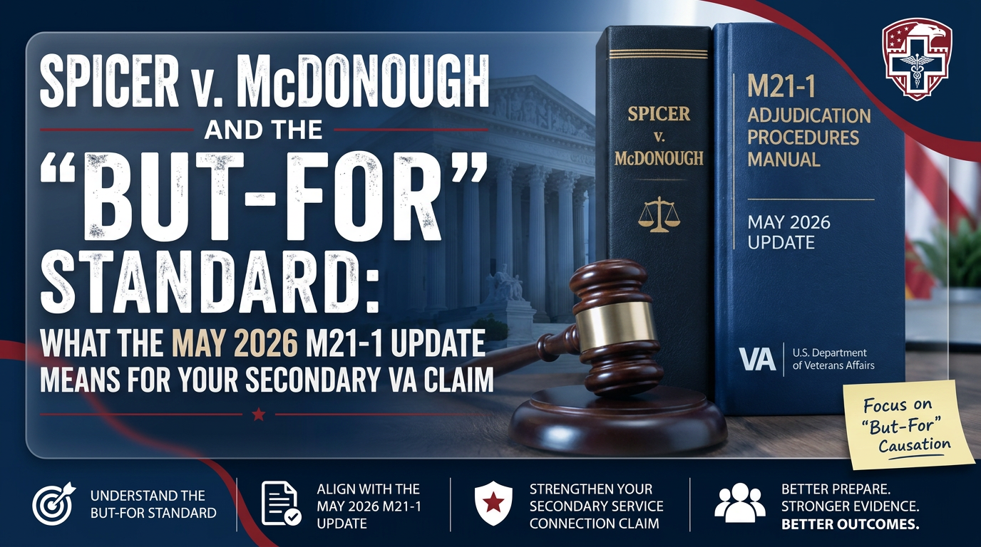 Spicer v. McDonough and the "But-For" Standard: What the May 2026 M21-1 Update Means for Your Secondary VA Claim